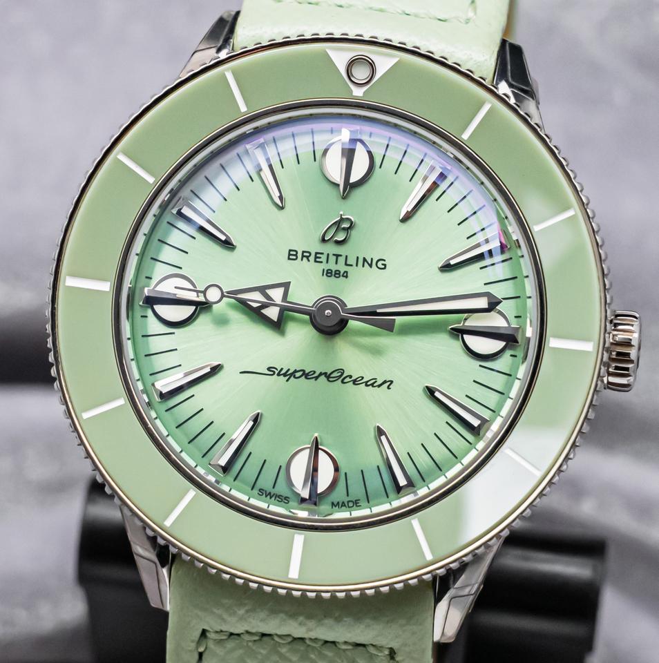 Breitling Superocean Heritage ‘57 Pastel Paradise Mint Green Complete Box Papers Stainless Steel Aut