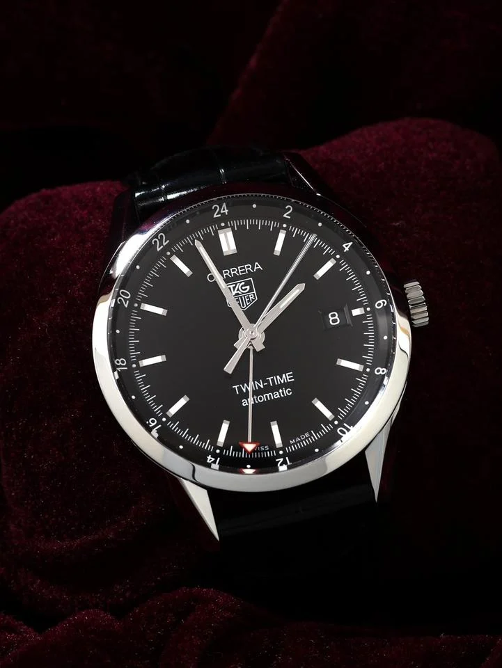 TAG Heuer Carrera Calibre 7 Pre-Owned Carrera GMT Twin-Time Calibre 7 Automatic WV2115 Black