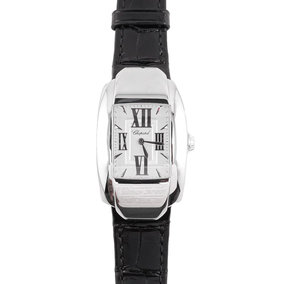 Chopard La Strada 419255-1001 La Strada 18K White Gold Silver Dial Leather Box and Papers