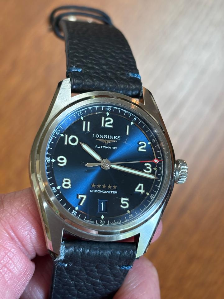 Longines Spirit Blue Watch Leather Longines Spirit 37mm blue dial leather strap full set