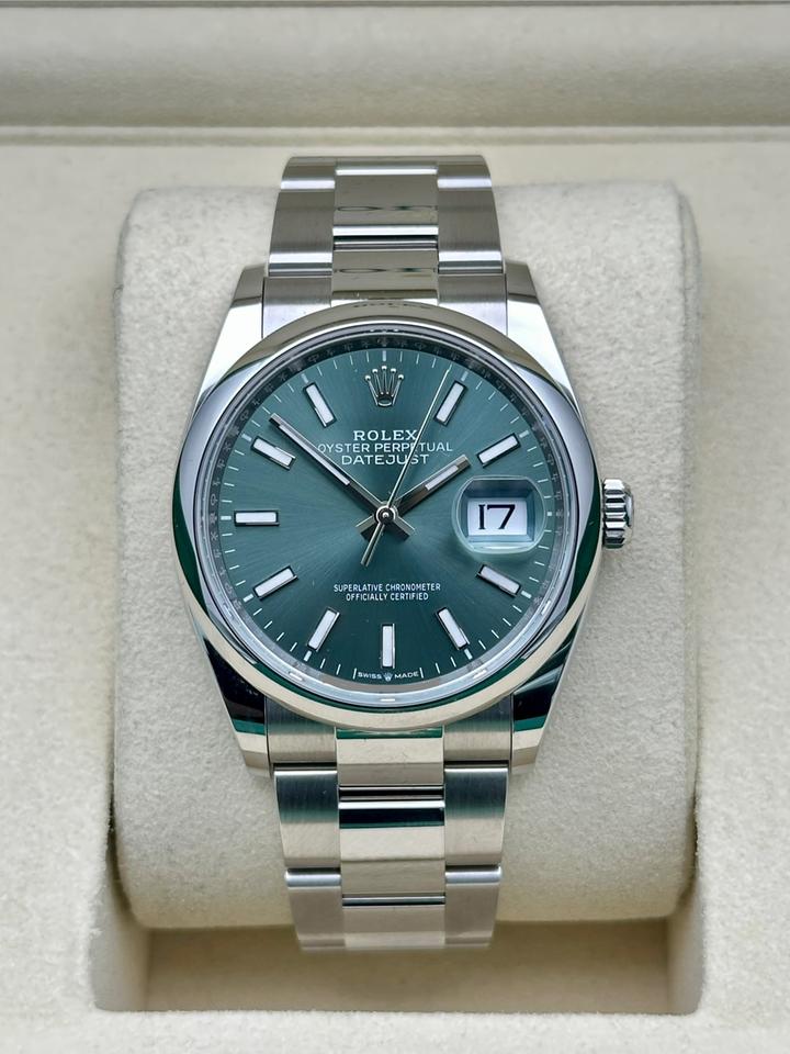 Rolex Datejust 36 Mint Green Dial 2025 - New Style Box