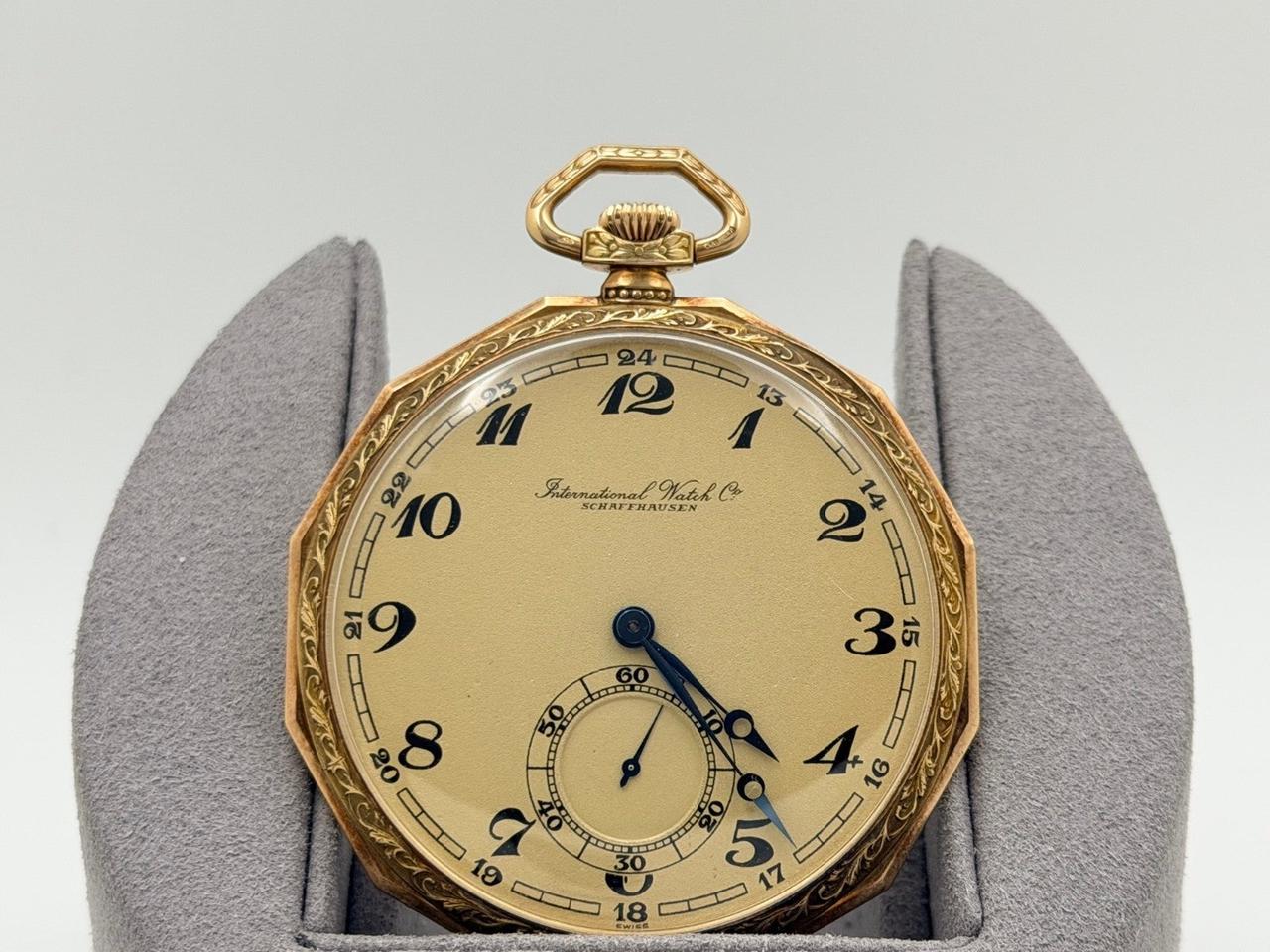 IWC Pocket Watch Vintage IWC Schaffhausen 1930s Pocket Watch 14k Yellow Gold Movement 887571