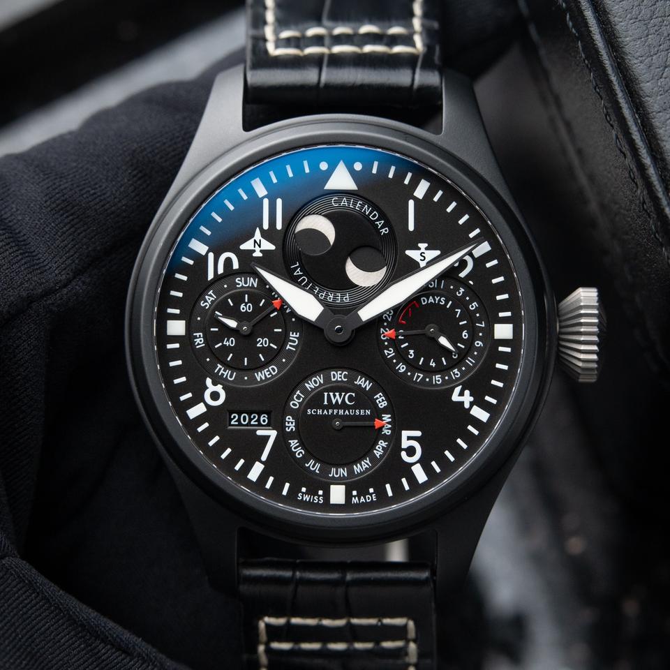 IWC Big Pilot Top Gun Pilot's Watch Perpetual Calendar Top Gun Black Ceramic 7 Day 48.6