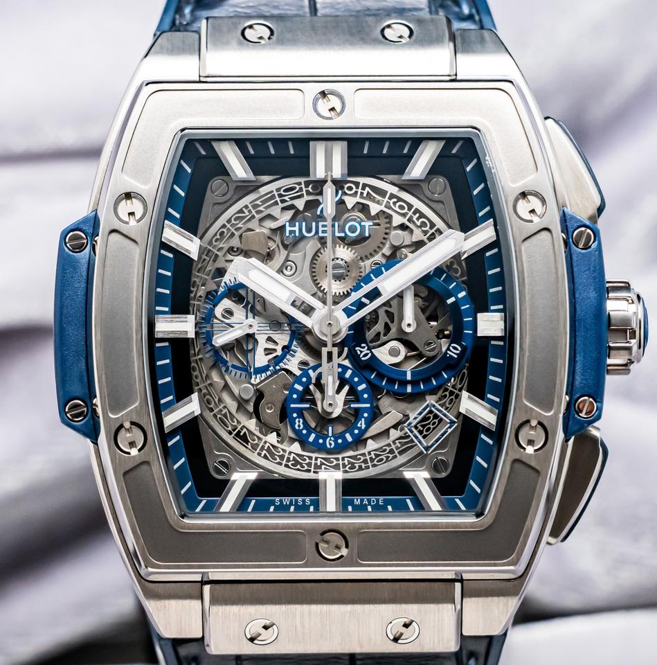 Hublot Spirit of Big Bang 45 Titanium Blue Dial & Alligator Papers $23K MSRP Chronograph