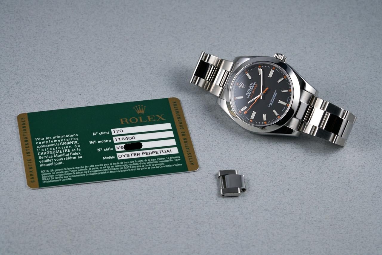Rolex Milgauss Ref: 116400 Black Dial with Papers — photo 22