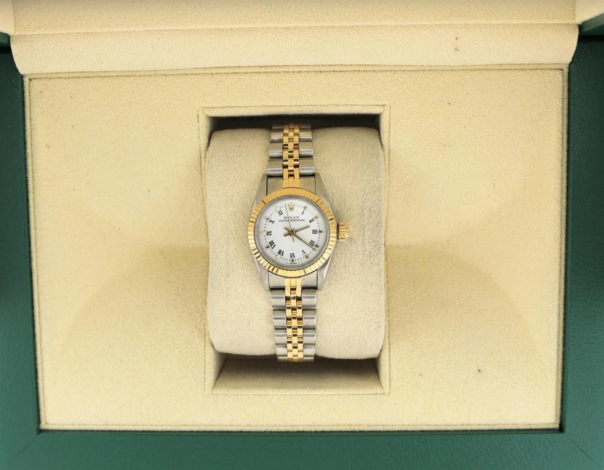 Rolex Lady-Datejust 1986 Ladies Oyster Perpetual 67193 White Roman Dial TT 18kt Jubilee 24mm