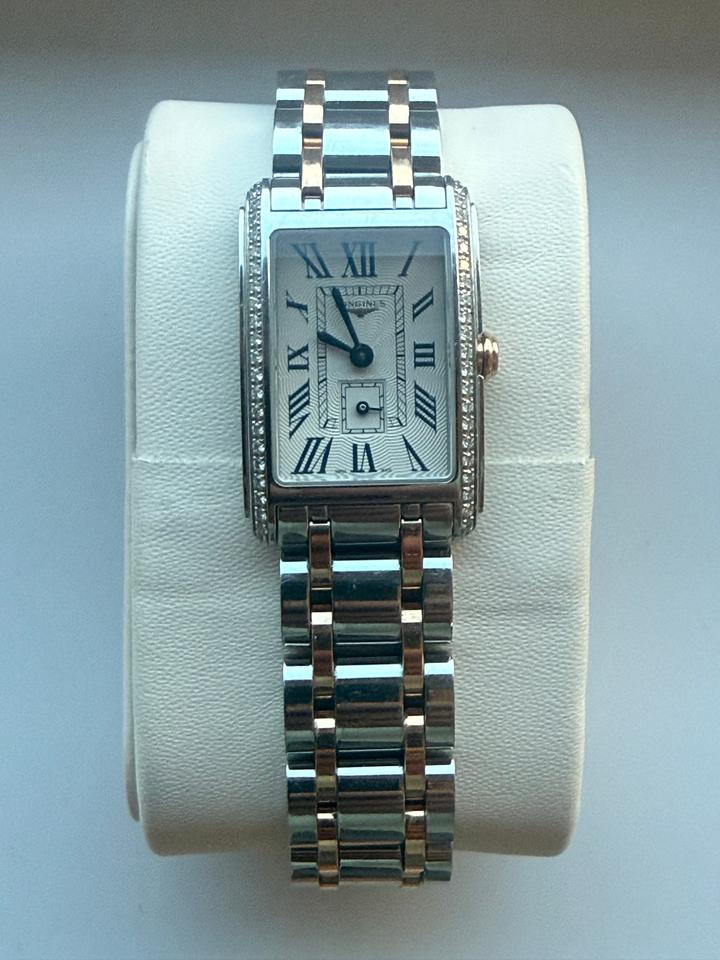 Longines DolceVita 46 Diamonds Silver Flinqué Dial Two-Tone Rose Gold/Steel