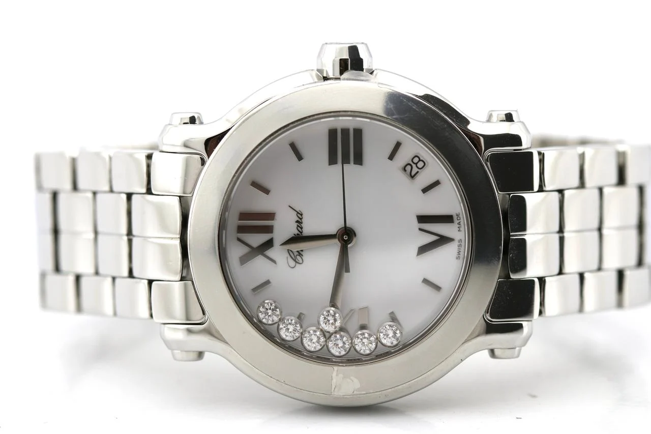 Chopard Happy Sport Round 36mm White Dial Stainless Steel Watch 278477-3001