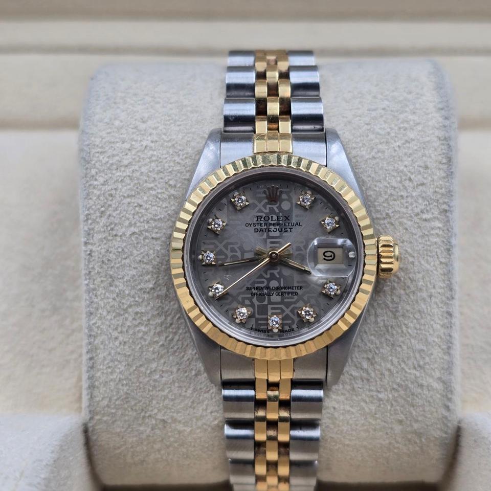 Rolex Lady-Datejust 69173 Fluted TT Jubilee Grey Computer Diamond 26mm