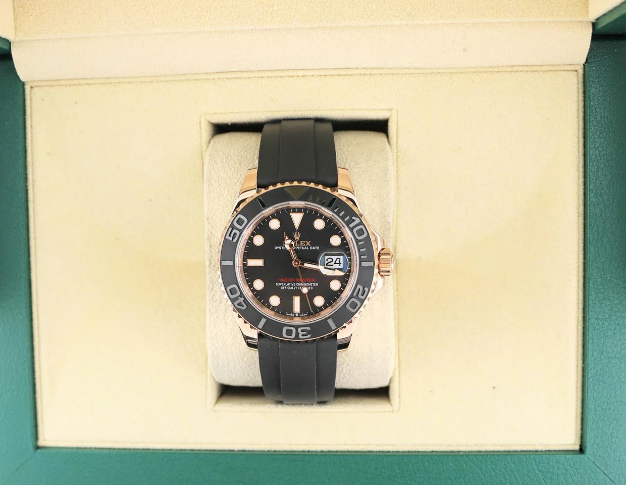 Rolex Yacht-Master 40 2025 Yacht-Master 126655 Black Dial Oysterflex Rose Gold No Papers 40mm
