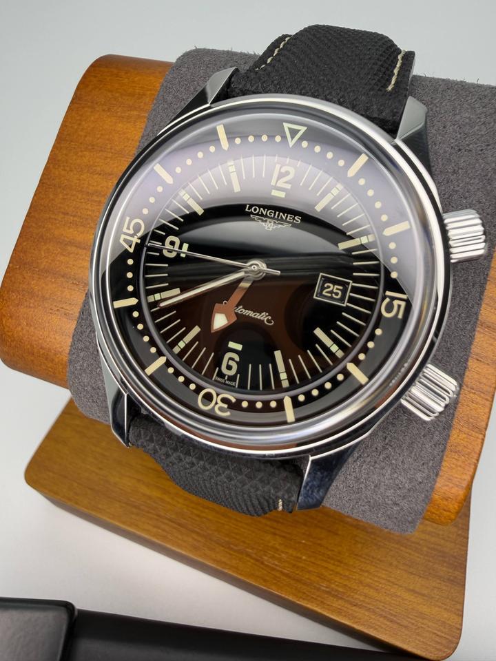 Longines Legend Diver 36mm Vintage-Inspired Diver Black Dial Full Set