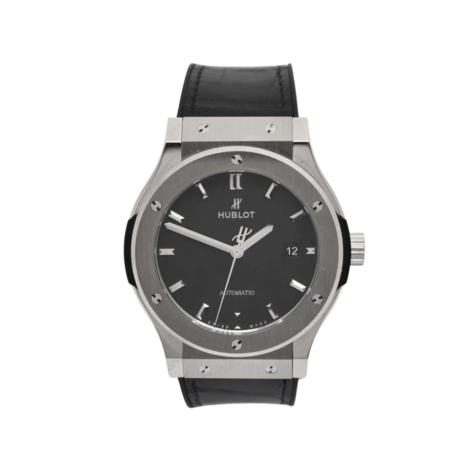 Hublot Classic Fusion Titanium 42mm Rubber Strap Black Dial 542.NX.1171.RX