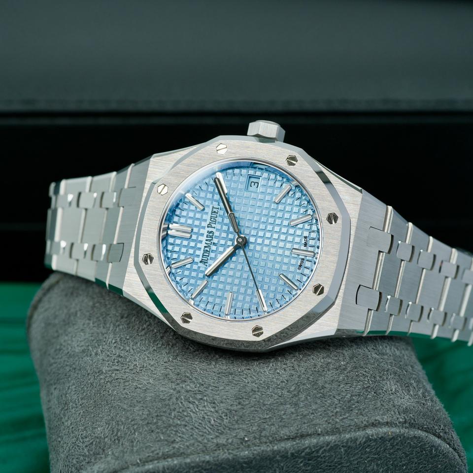 Audemars Piguet Royal Oak Ice Blue 37mm Complete Complete Set IN STOCK