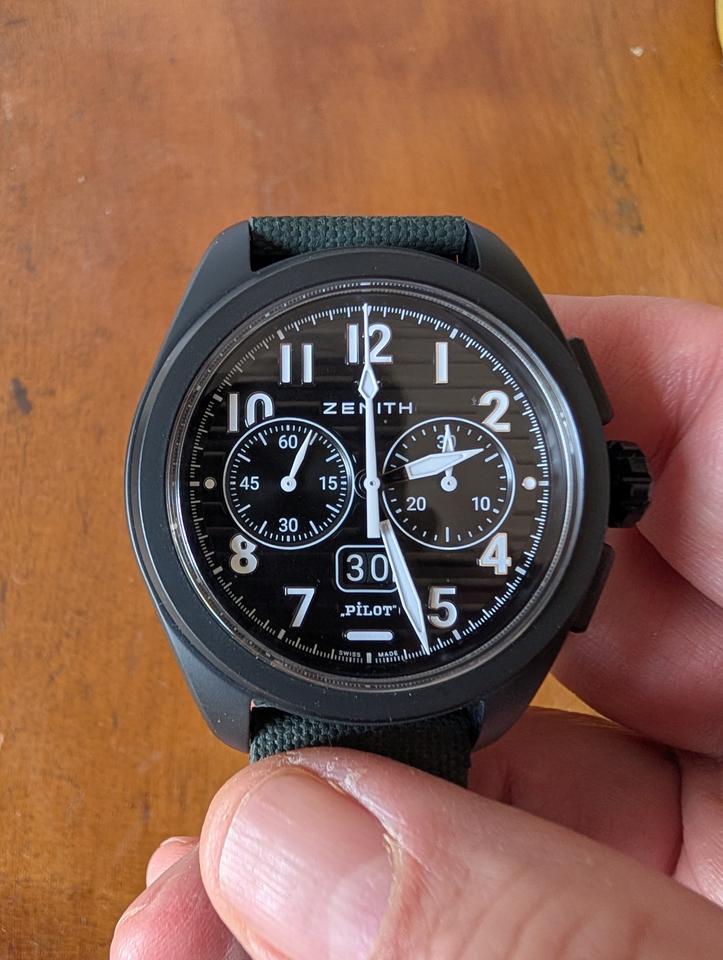 Zenith Pilot Big Date Flyback Super clean ceramic Zenith Pilot Big Date Flyback. Lowest p