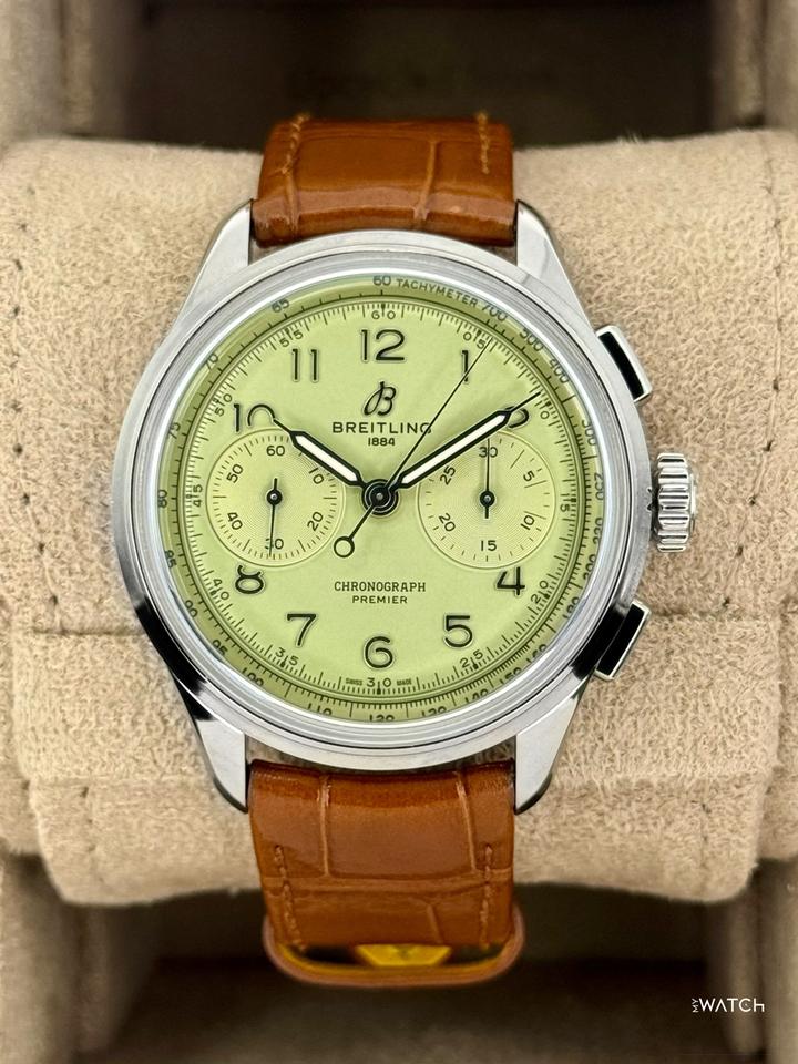 Breitling 2024 Premier B09 Chronograph 40mm AB0930 Stainless Steel Green Dial