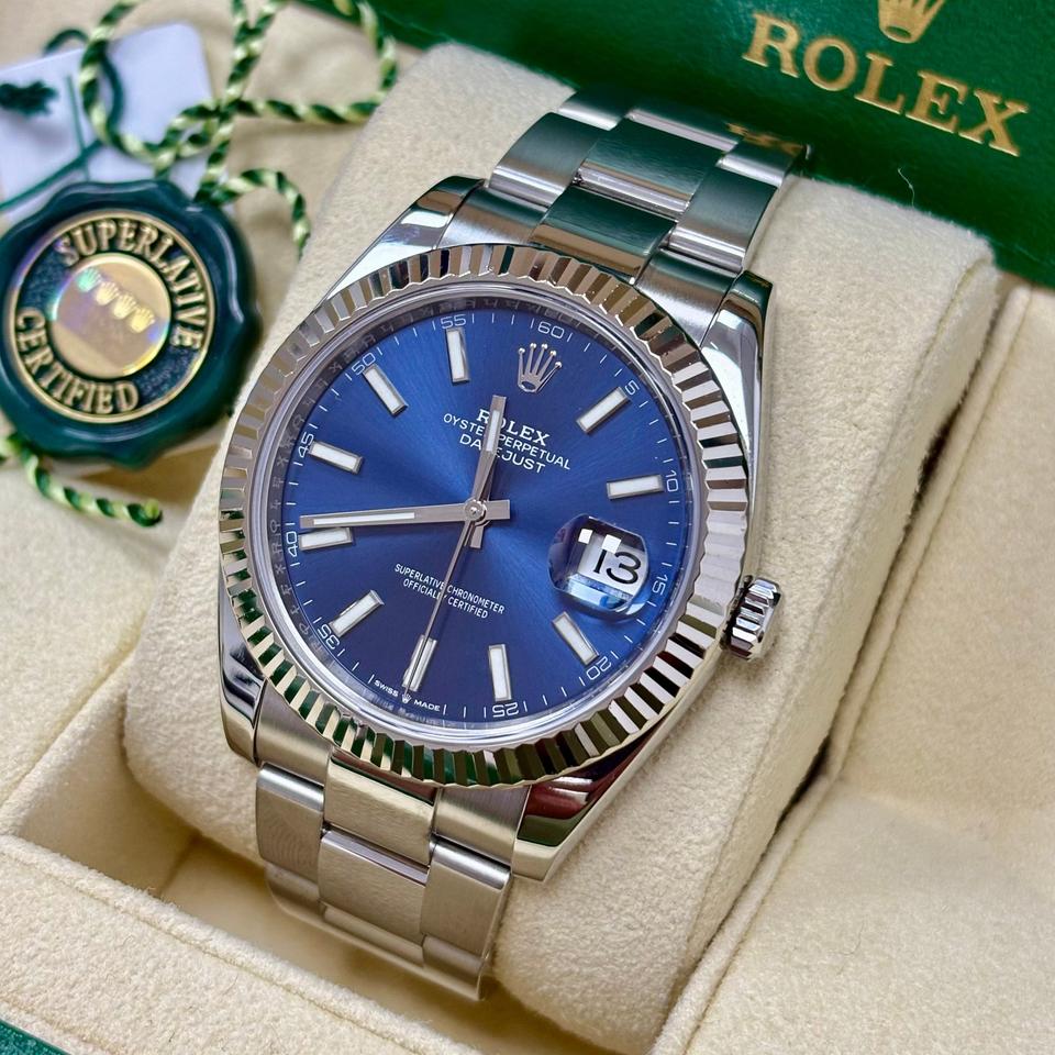 Rolex Datejust 41 126334 Blue Stick Dial Box + Papers