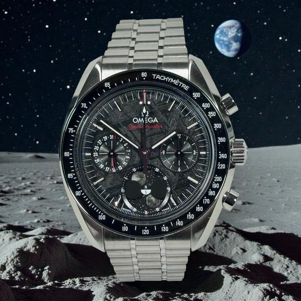 Omega Speedmaster Moonphase Black Moon Moonphase Meteorite 2025 Full Set