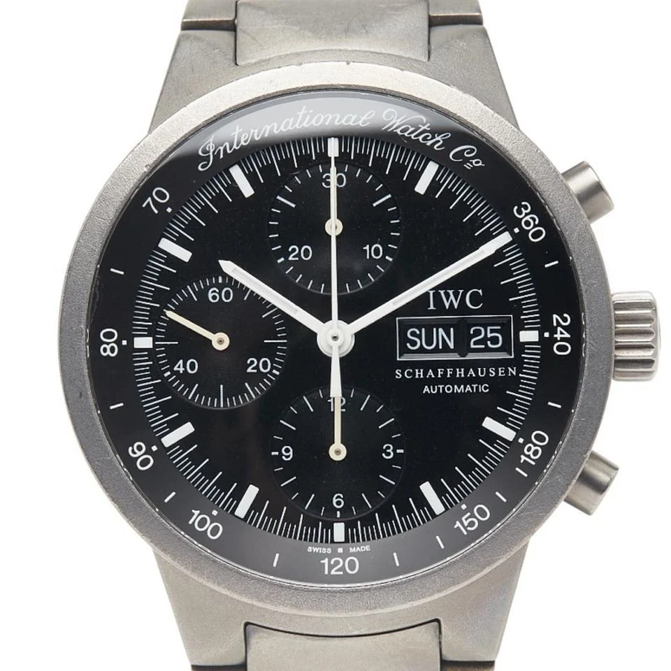 IWC GST Schaffhausen GST Chronograph Watch IW370703 Automatic Black Dial Titanium Men's SCHAFFHAUSEN