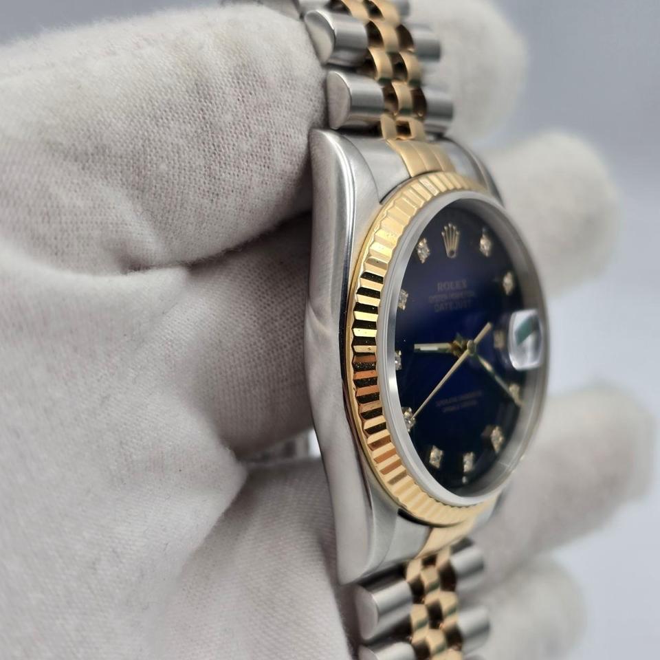 Rolex Datejust 36 PAPERS Datejust 36mm Blue Vignette Diamond Dial 18K Jubilee — photo 3