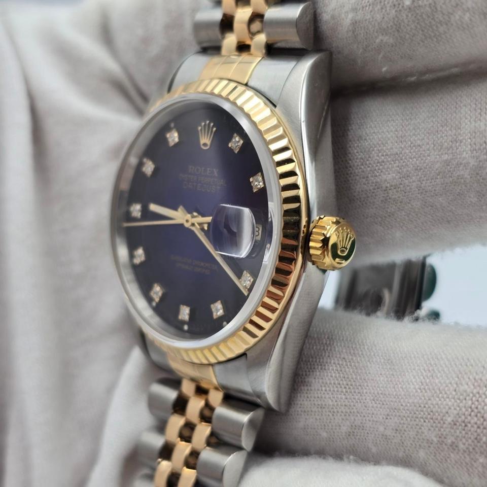 Rolex Datejust 36 PAPERS Datejust 36mm Blue Vignette Diamond Dial 18K Jubilee — photo 4
