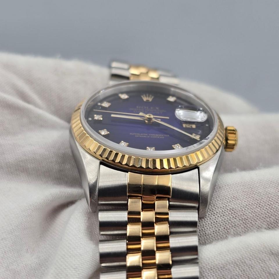 Rolex Datejust 36 PAPERS Datejust 36mm Blue Vignette Diamond Dial 18K Jubilee — photo 5