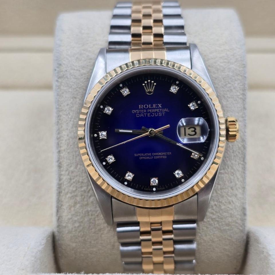 Rolex Datejust 36 PAPERS Datejust 36mm Blue Vignette Diamond Dial 18K Jubilee — photo 11