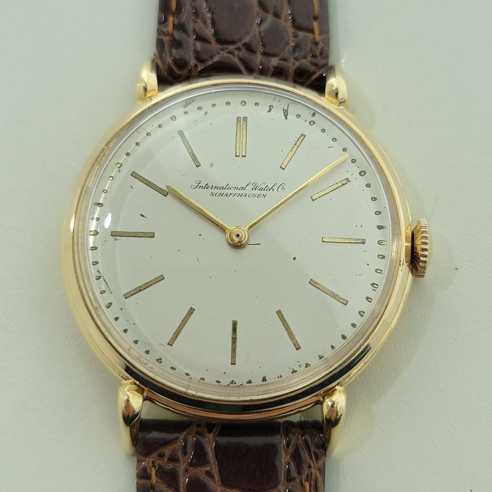 IWC Mens IWC Schaffhausen 18k Gold Jumbo 37mm 1950s Manual Wind Swiss Luxury RA513