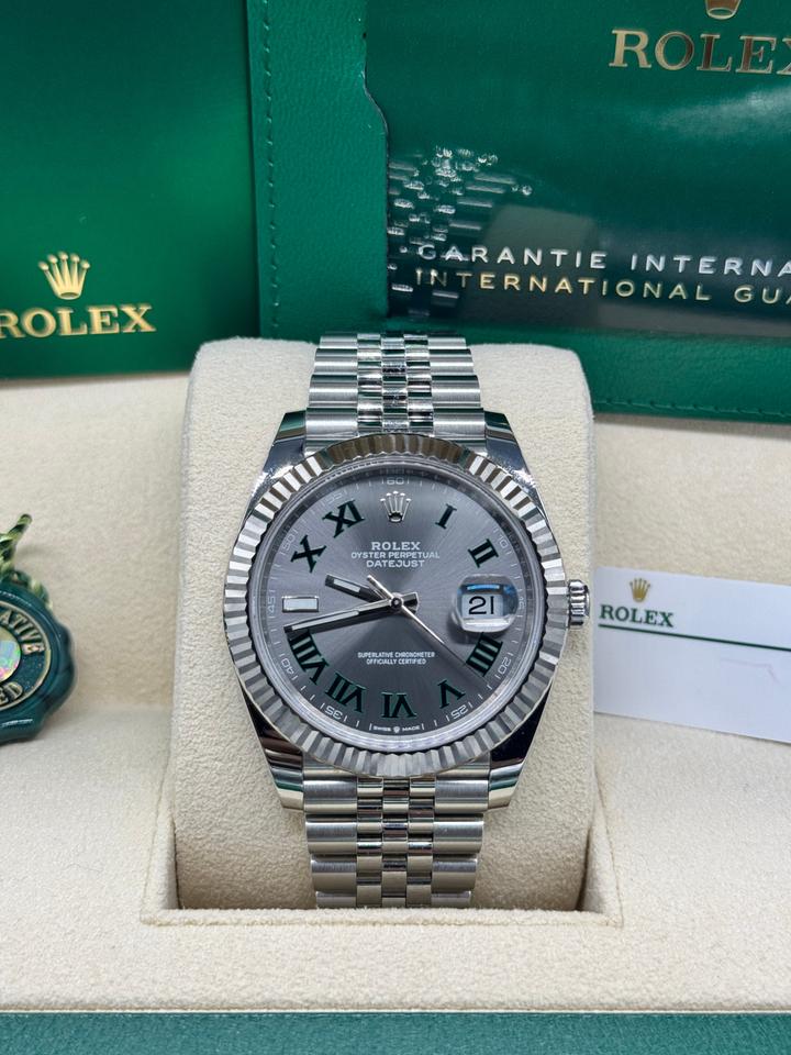 Rolex Datejust 41 2023 Wimbledon Dial Jubilee Complete Box and Papers