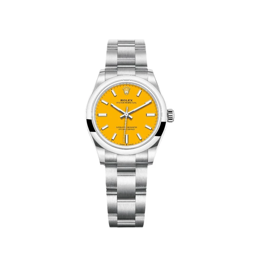 Rolex Oyster Perpetual 31 Yellow Index Dial Stainless Steel Oyster Bracelet