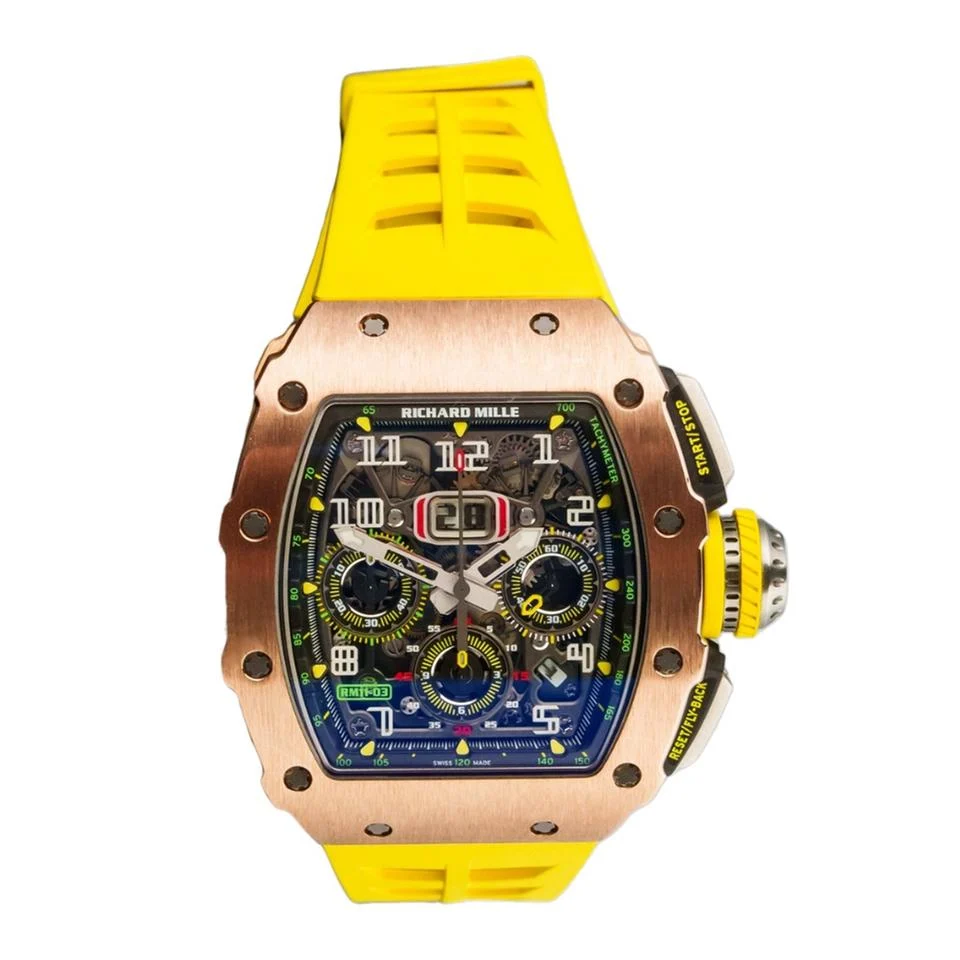 Richard Mille RM 011 New RM11-03 Rose Gold Transparent Dial Rose Gold 50mm x 44mm