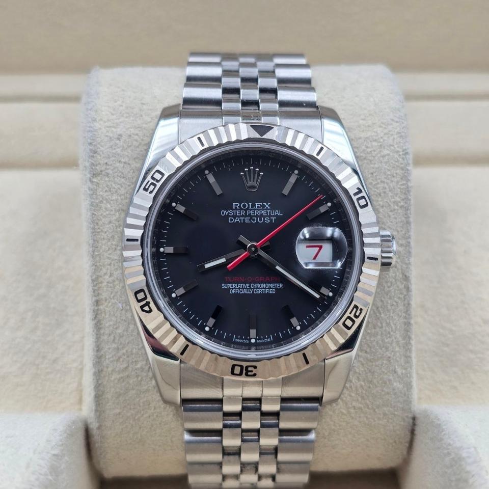 Rolex Datejust Turn-O-Graph Turn-O-Graph Datejust Turn-O-Graph Jubilee Black Dial Steel 116264