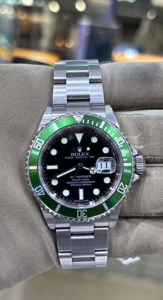 Rolex Submariner Date "Kermit" 40mm Stainless Steel Green Bezel Box and Paper