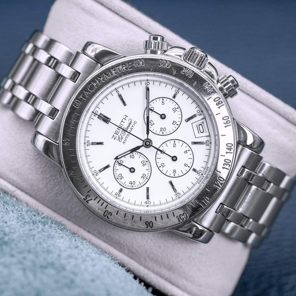 Zenith El Primero Chronograph Rainbow Chronograph White Dial 40mm Box & Papers