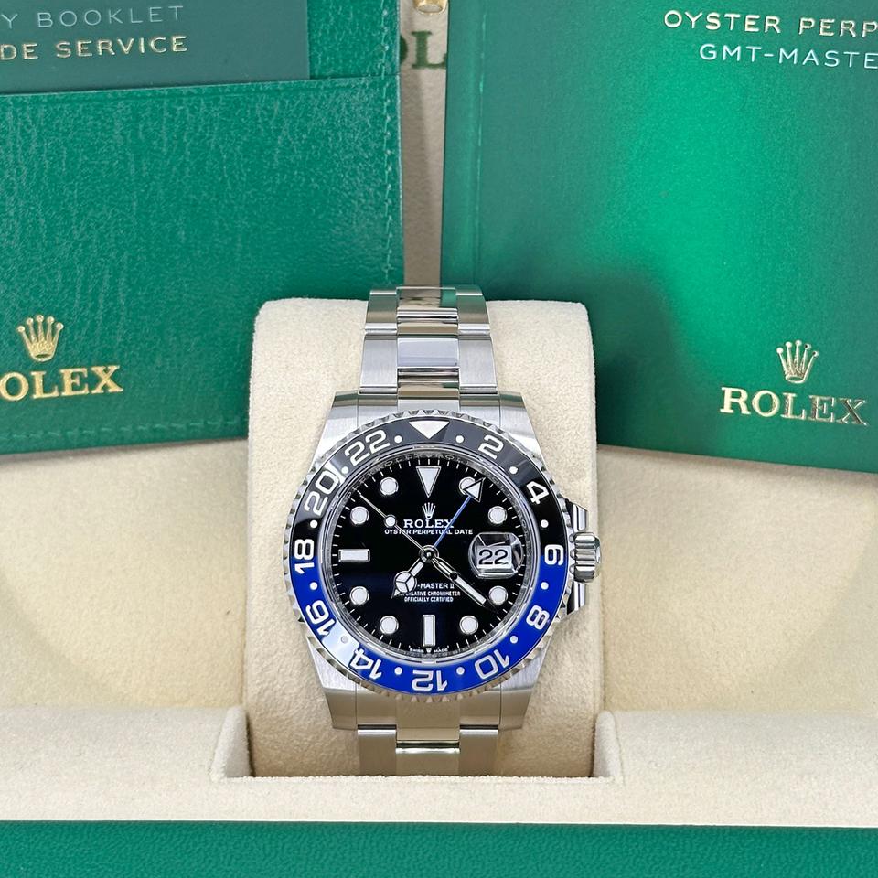 Rolex GMT-Master II "BATMAN" Mint 2022 Full Set — 40mm Black Dial Oyster — 126710BLNR