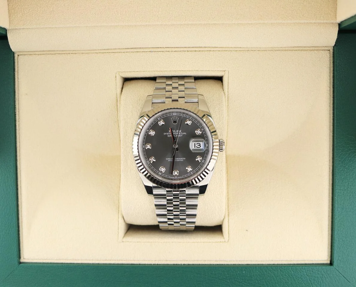 Rolex Datejust 41 2023 Datejust 126334 Rhodium Diamond Dial SS Fluted Jubilee No Papers 41mm