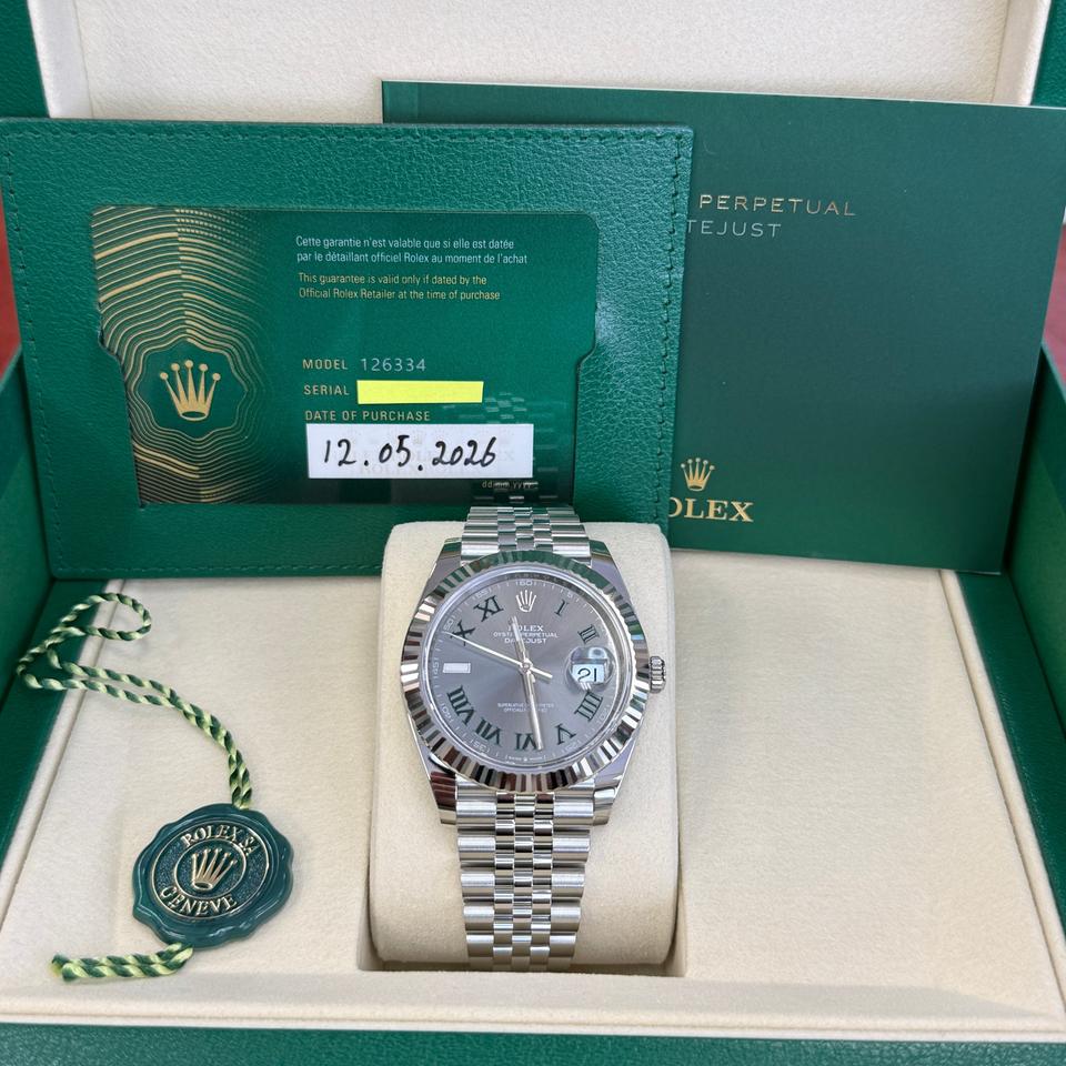 Rolex Datejust 41 NEW 2026 Wimbledon Dial Jubilee 126334 - Complete Set