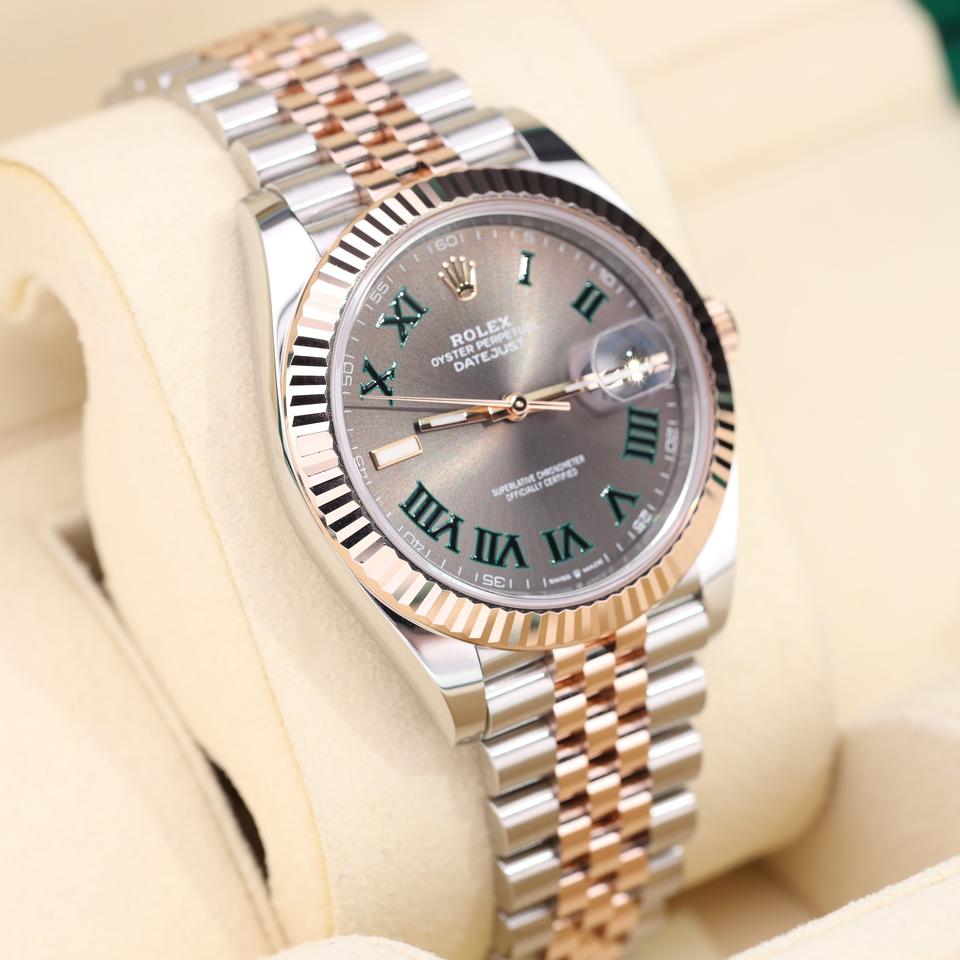 Rolex Datejust 41 Wimbledon Dial Two Tone Rose Gold Jubilee 126331 Fluted Bezel Full Set — photo 4
