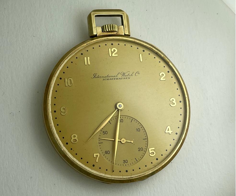 IWC Pocket Watch International Watch Co. Schaffhausen Solid14K(585)Gold ArtDeco Pocket Watch Cal.C95 Swiss