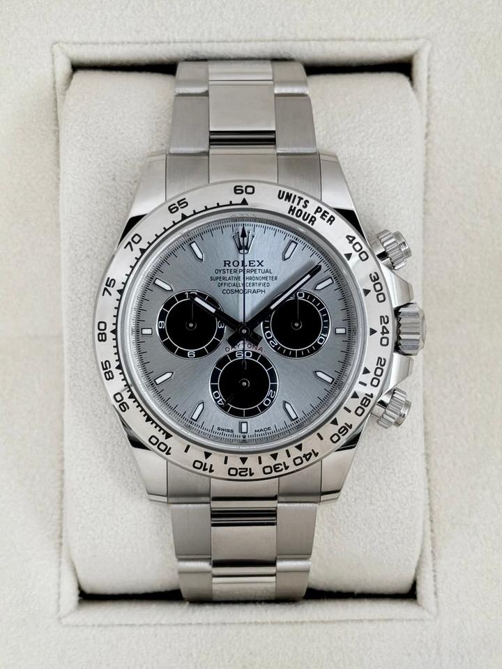 Rolex Daytona 2025 Daytona 40mm 126509 White Gold Silver Ghost Dial