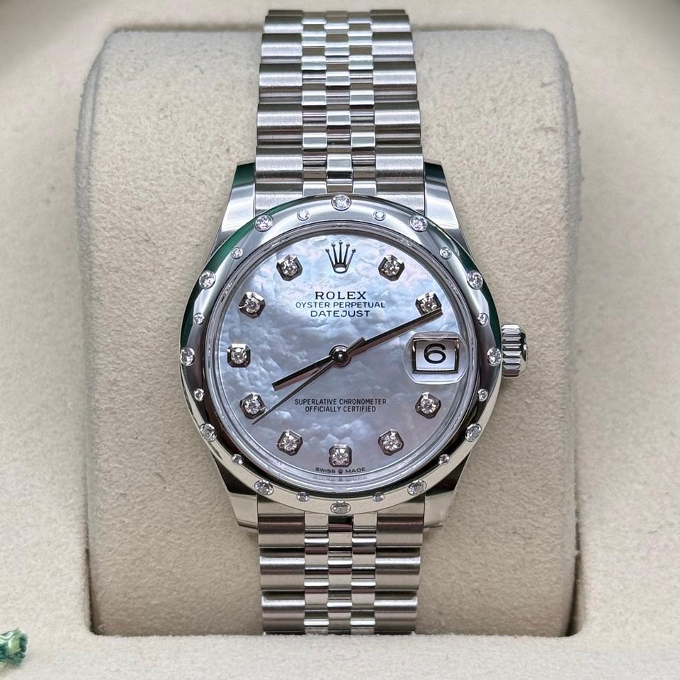 Rolex Datejust 31 NEW 2026 Mother of Pearl Dial Scattered Diamond Bezel Stainless Steel Jubilee