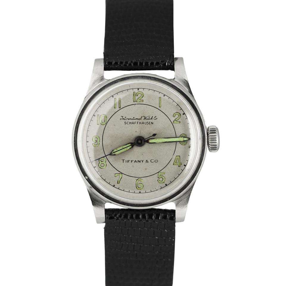 IWC Vintage IWC Schaffhausen Tiffany & Co Stainless Steel Silver 30mm Leather Watch