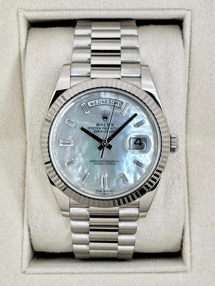 Rolex Day-Date 40 2024 Day-Date 40mm 228239 Presidential White Gold MOP Diamond Dial