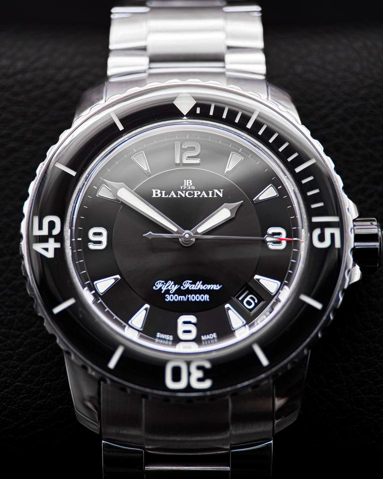 Blancpain Fifty Fathoms 45mm Black Dial Stainless Steel Bracelet 5015-1130-71S