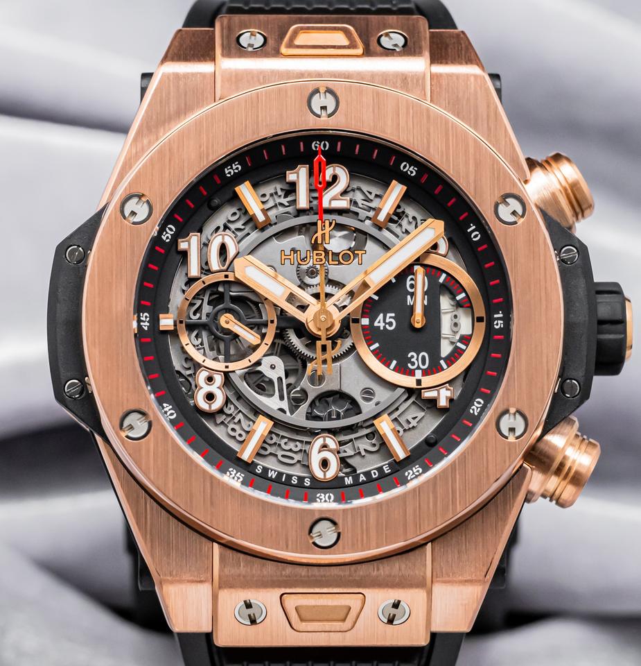 Hublot Big Bang Unico King Gold 45 mm WARRANTY $49K MSRP SERVICED Rubber Deploy In-House Movement