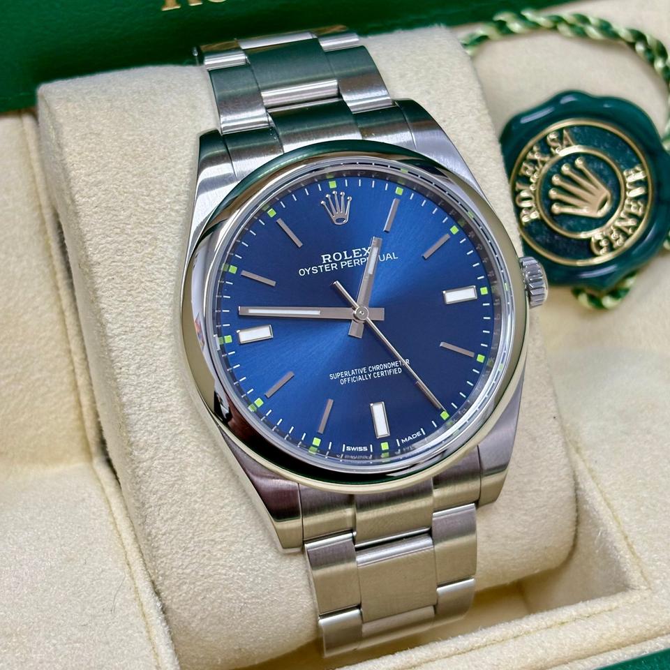 Rolex Oyster Perpetual 39 39mm 114300 Blue Dial + Box — photo 3