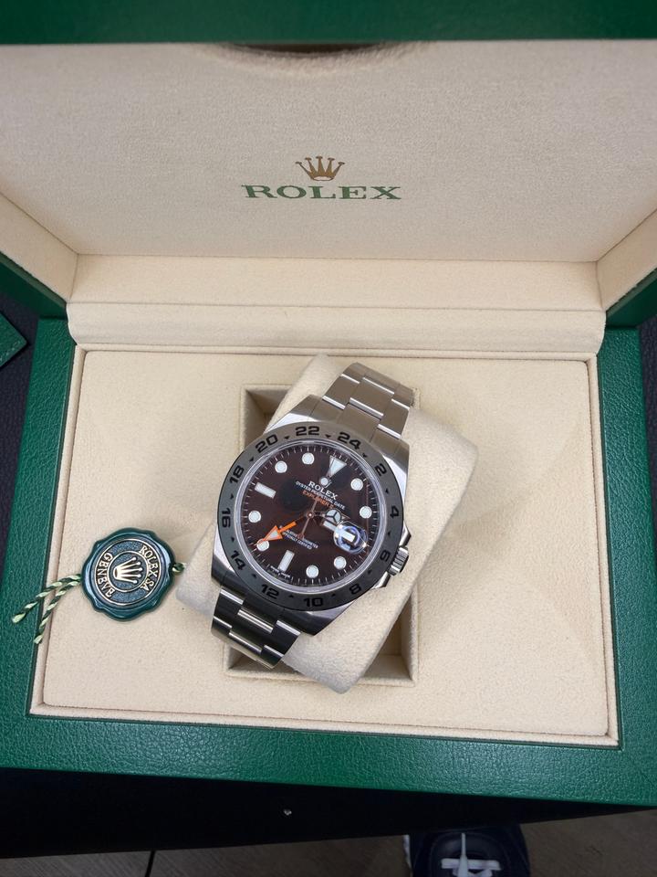Rolex Explorer II 216570 Black 42mm Many FACTORY STICKERS