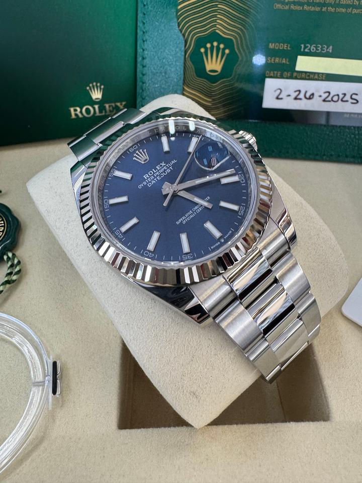 Rolex Datejust 41 Full Set 2025 Blue Index Oyster — photo 3