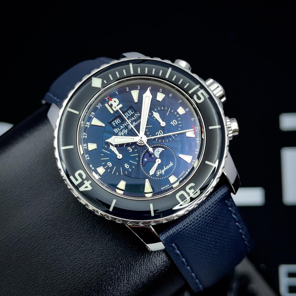Blancpain Fifty Fathoms Chronographe Flyback Quantième Complet 5066F-1140-52B – Excellent Condition – Complete Set