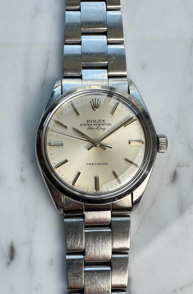 Rolex Air King 5500 Full Steel Silver Dial Unpolished (Serviced May 2026) Original Owner Box & Papers 1981
