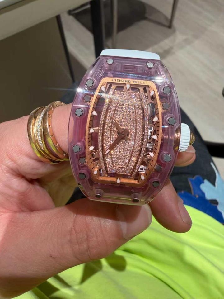 Richard Mille RM 07 RM07-02 Automatic Winding Sapphire Rose Gold Dial Pink Gold 30mm